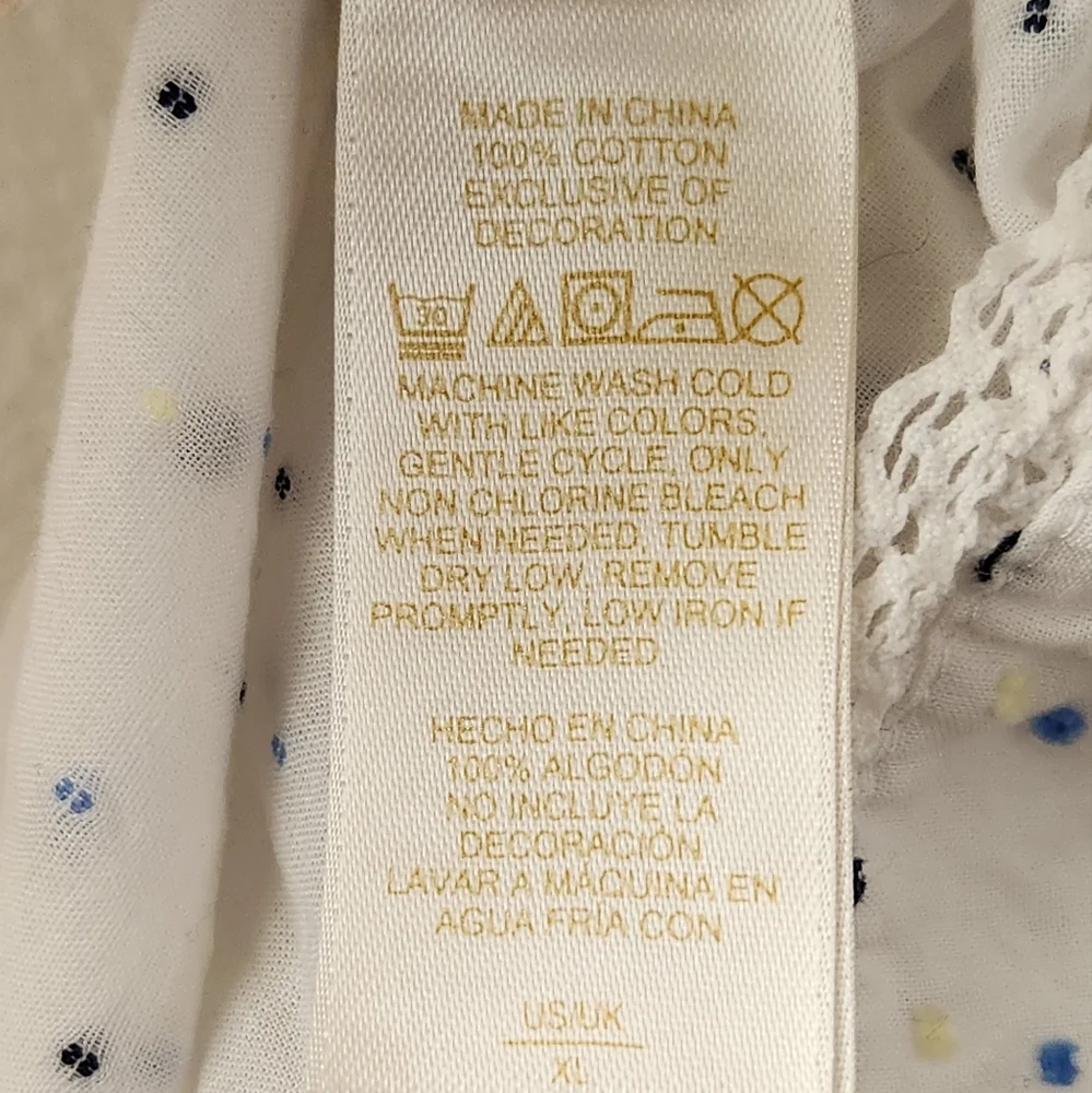 Kate Spade Sleepwear Chemise‎ Nightgown White Polka Dot Women’s Extra Large XL